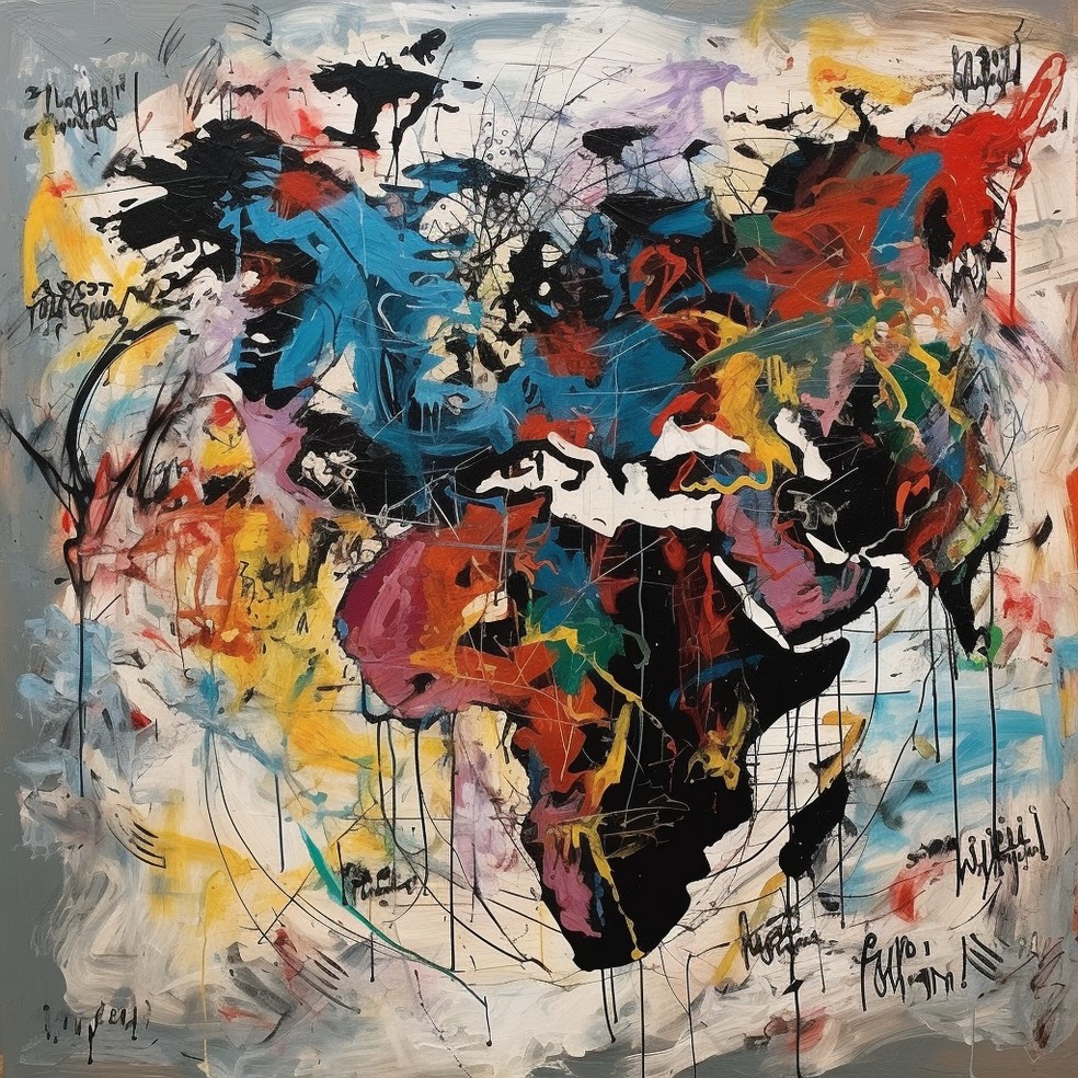 O mapa-mundi de Jean-Michel Basquiat — Foto: Divulgação