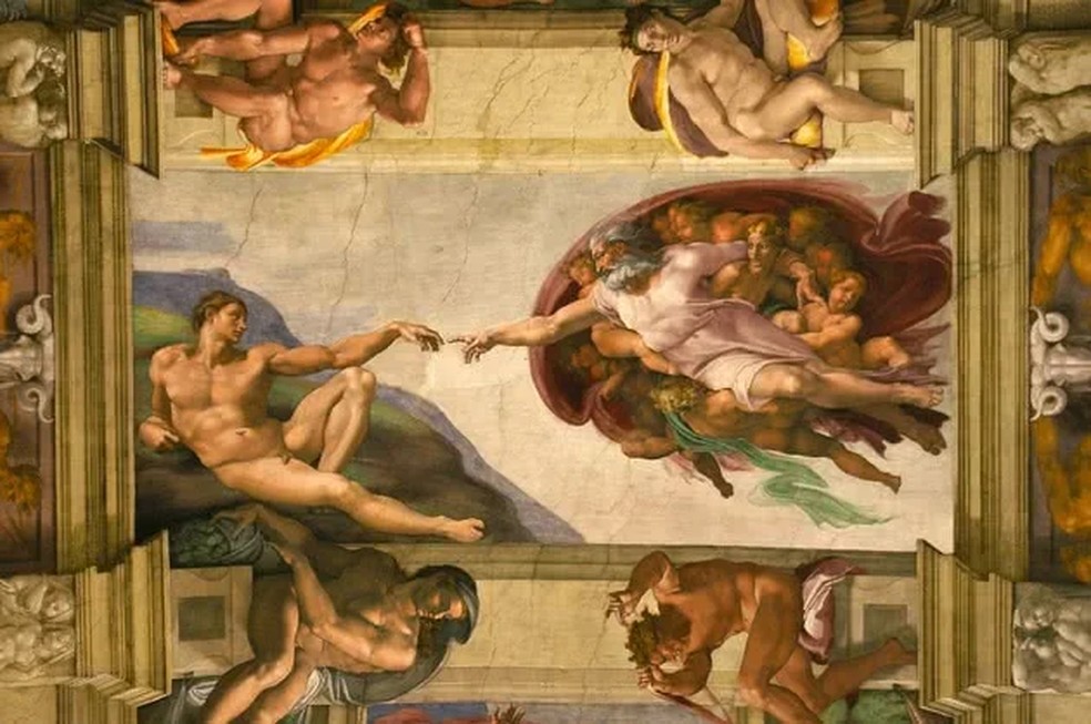 'A Criação de Adão', pintura de Michelângelo que serviu de inspiração para o relógio da coleção Maestro — Foto: Reprodução