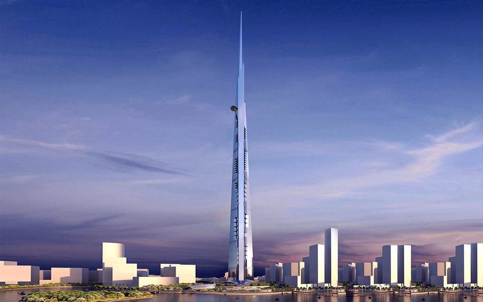 Arábia Saudita retoma construção do edifício mais alto do mundo, a Torre de Jeddah — Foto: Divulgação