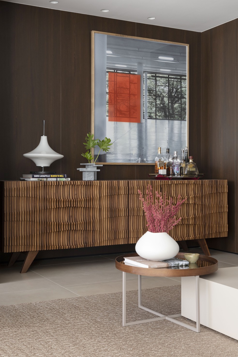 Décor do dia: área social com sofá-ilha e varanda gourmet