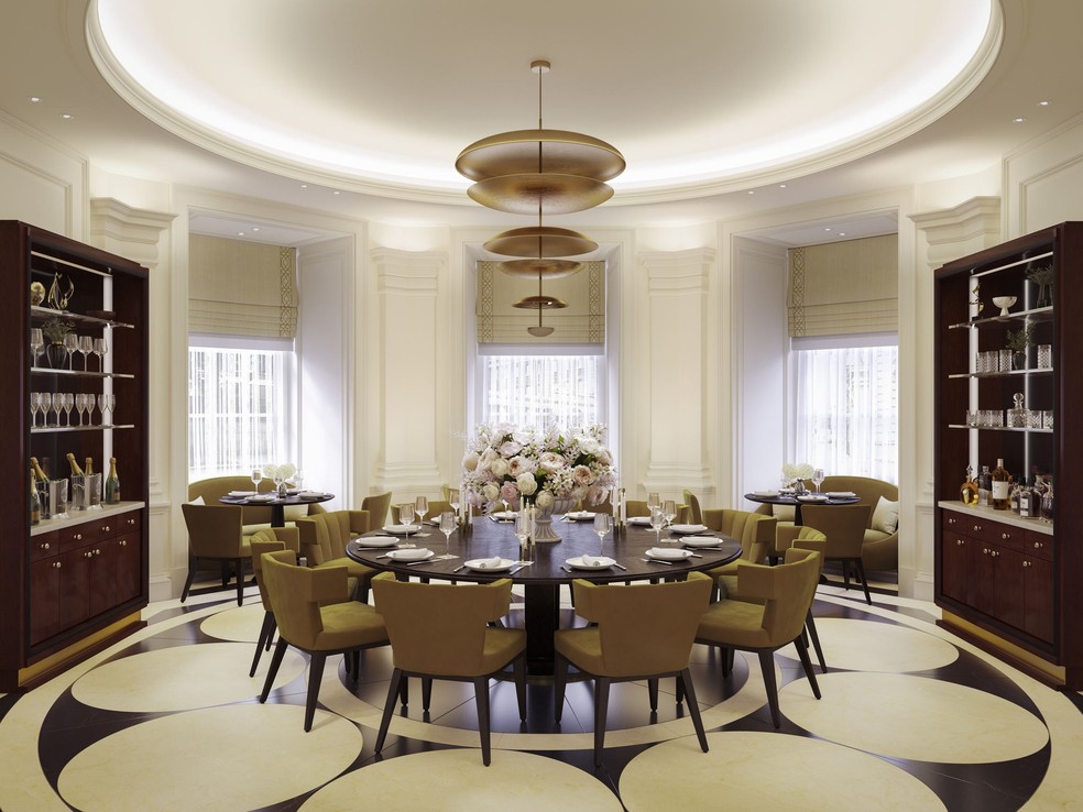 Escritório de guerra vira hotel de luxo com diárias de R$ 6.800 em Londres — Foto: Divulgação/Raffles London